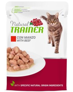 Natural trainer cat adult beef pouch