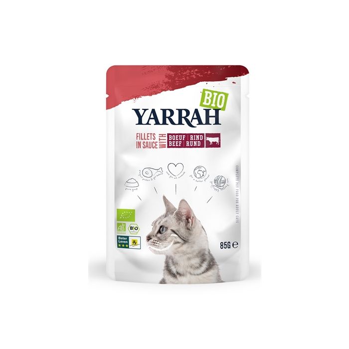 Yarrah cat biologische filets met rund in saus