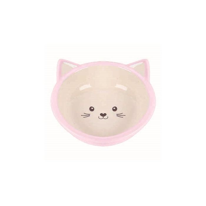 Happy pet voerbak kitten roze / creme