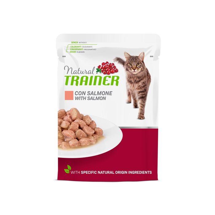 Natural trainer cat adult salmon pouch