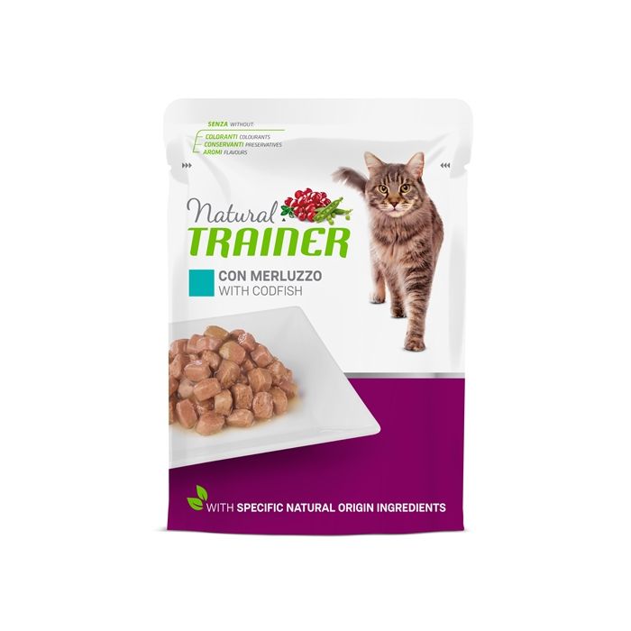 Natural trainer cat sterilised codfish pouch